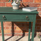 Rustic Hand Painted Table with Drawer in Amsterdam Green