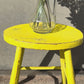 Rustic Yellow Hand Painted Stool