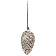Silver Pinecone Ornaments